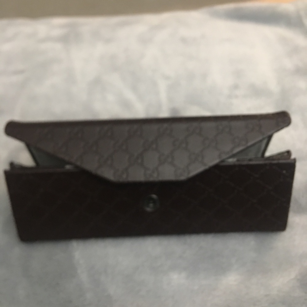 Gucci Brown Monogram Eyeglass Case